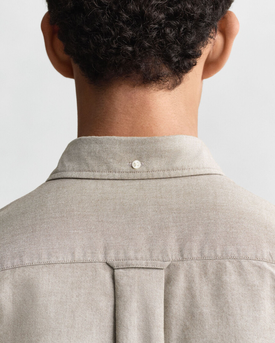 camicia oxford classica vestibilità regolare - marrone mogano