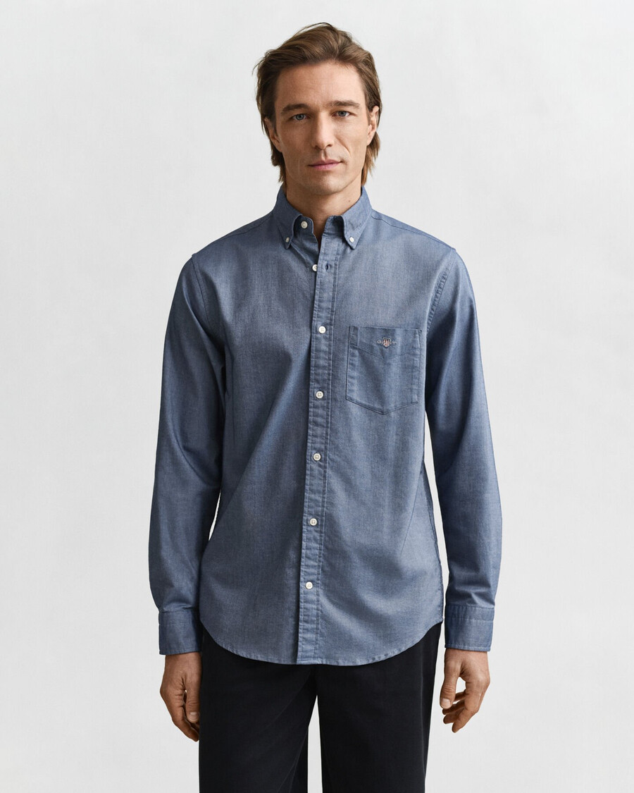 camicia oxford classica vestibilità regolare - blu persiano