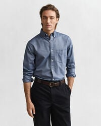 camicia oxford classica vestibilità regolare - blu persiano