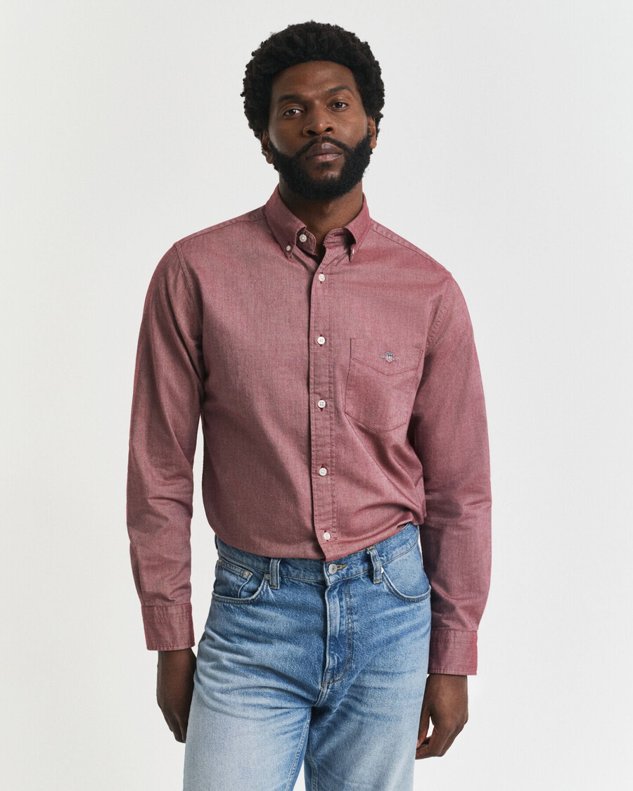 camicia oxford classica vestibilità regolare - rosso acceso
