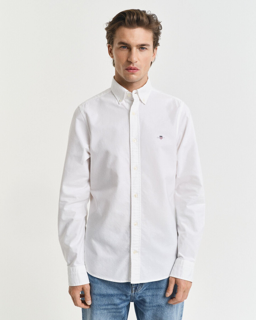 camicia oxford classica slim fit - bianca