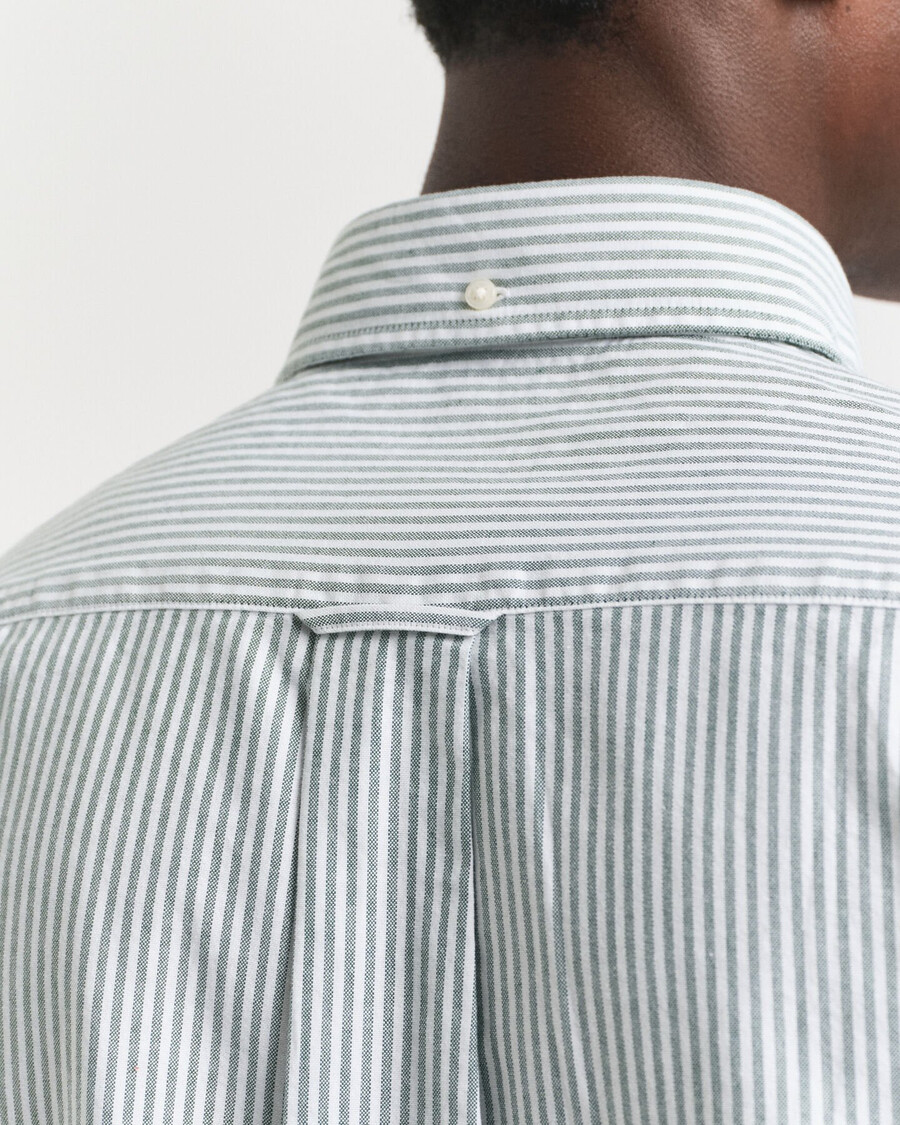 camicia oxford classica a righe banker vestibilità regolare - verde foresta