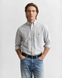 camicia oxford classica a righe banker vestibilità regolare - blu persiano