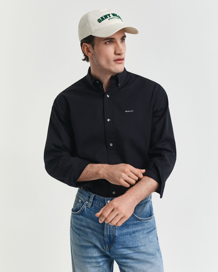 camicia oxford pinpoint vestibilità regolare - nera