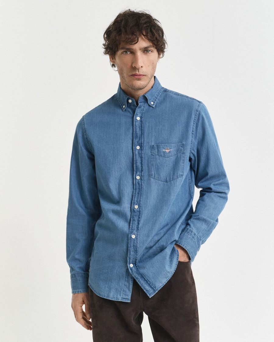 camicia indigo regular fit - azzurro semi chiaro