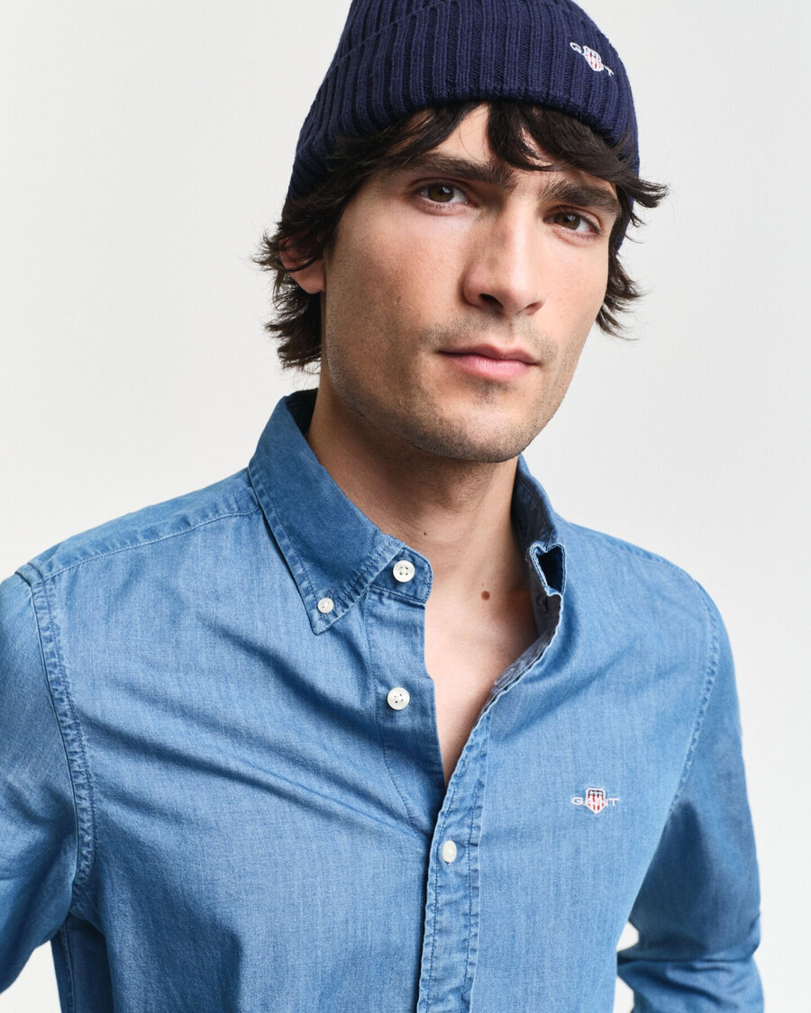 camicia indaco slim fit - blu semi chiaro