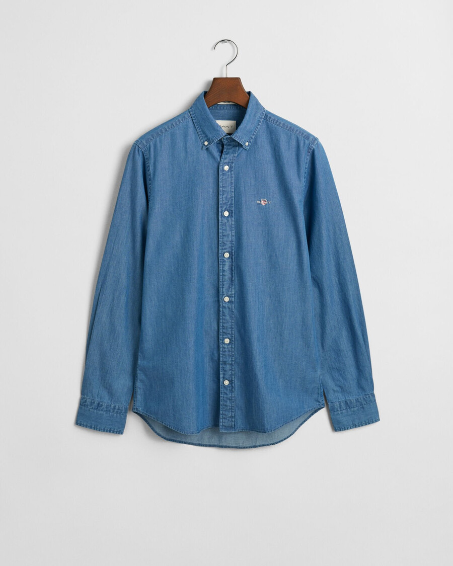 camicia indaco slim fit - blu semi chiaro
