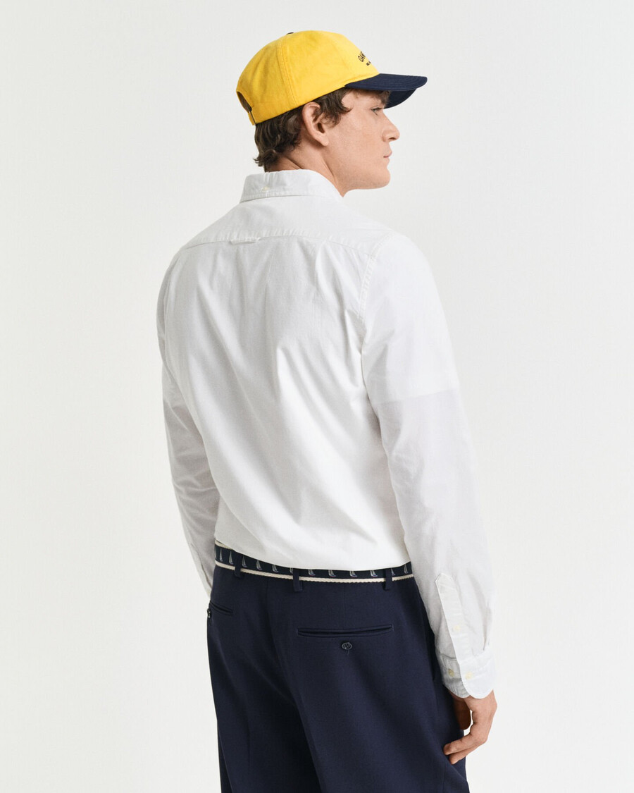 camicia oxford elasticizzata slim fit - bianca