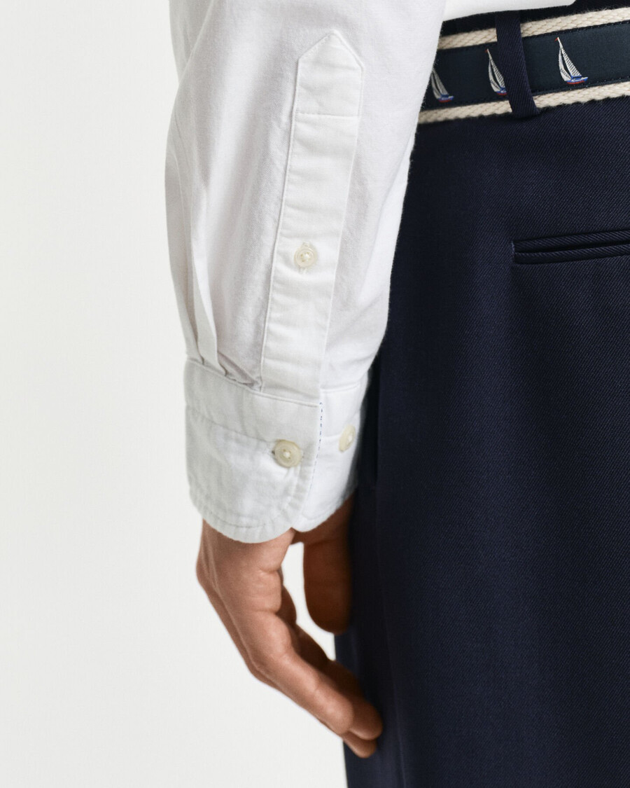 camicia oxford elasticizzata slim fit - bianca