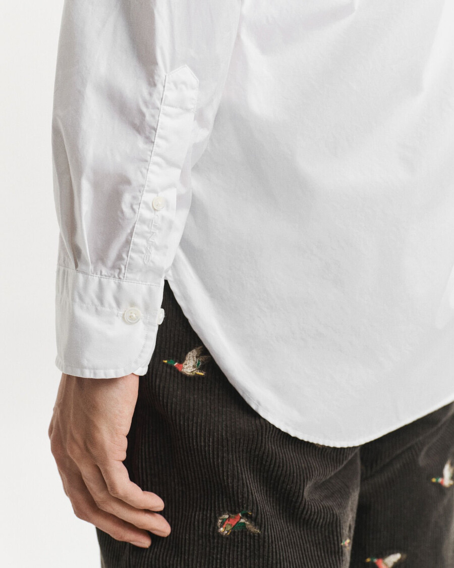 camicia in popeline heritage dalla vestibilità rilassata - bianca