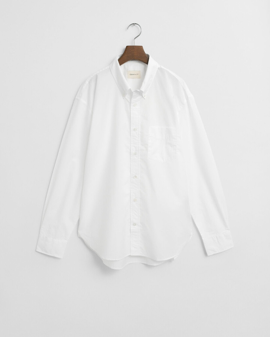 camicia in popeline heritage dalla vestibilità rilassata - bianca