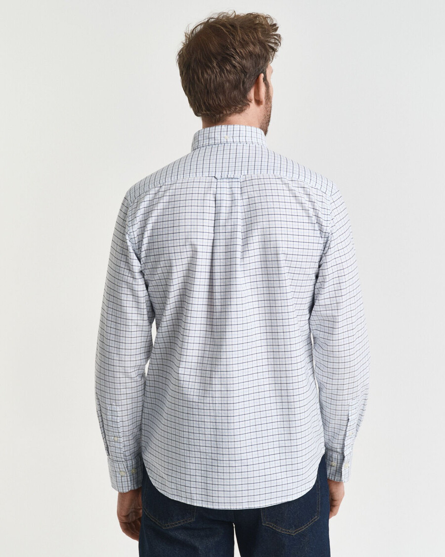 camicia oxford classica tattersall vestibilità regolare - azzurro chiaro