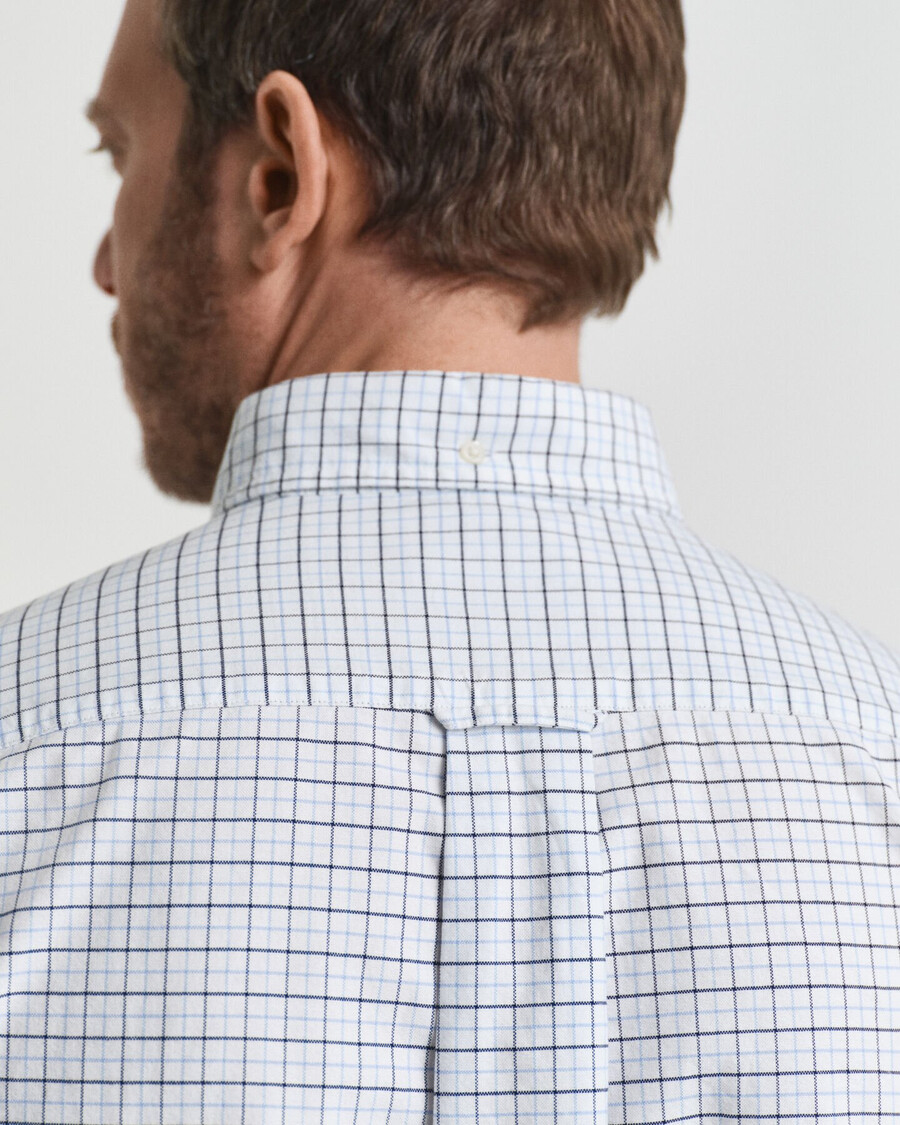 camicia oxford classica tattersall vestibilità regolare - azzurro chiaro