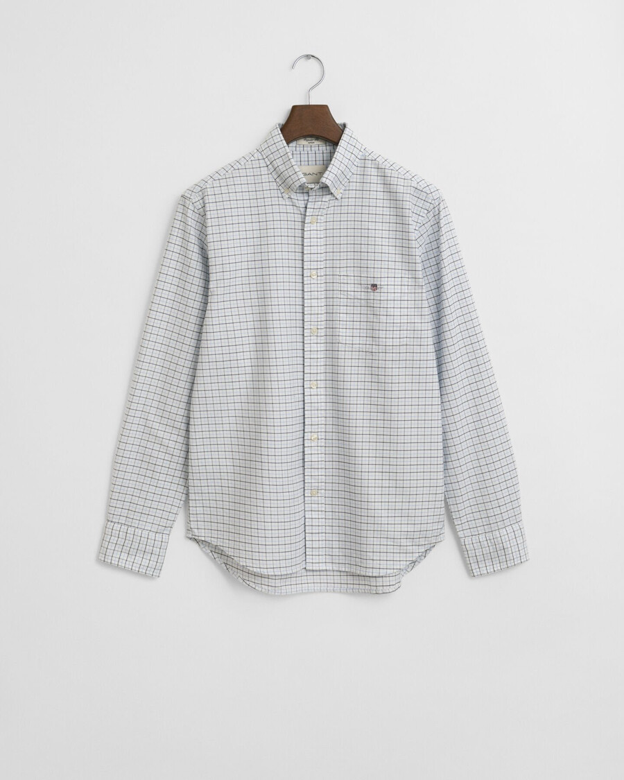 camicia oxford classica tattersall vestibilità regolare - azzurro chiaro