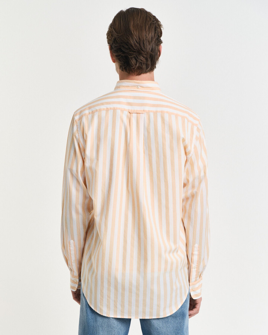 camicia classica in popeline a righe vestibilità regolare - arancione pesca