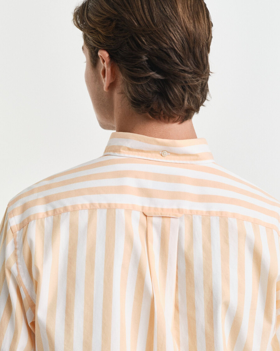 camicia classica in popeline a righe vestibilità regolare - arancione pesca