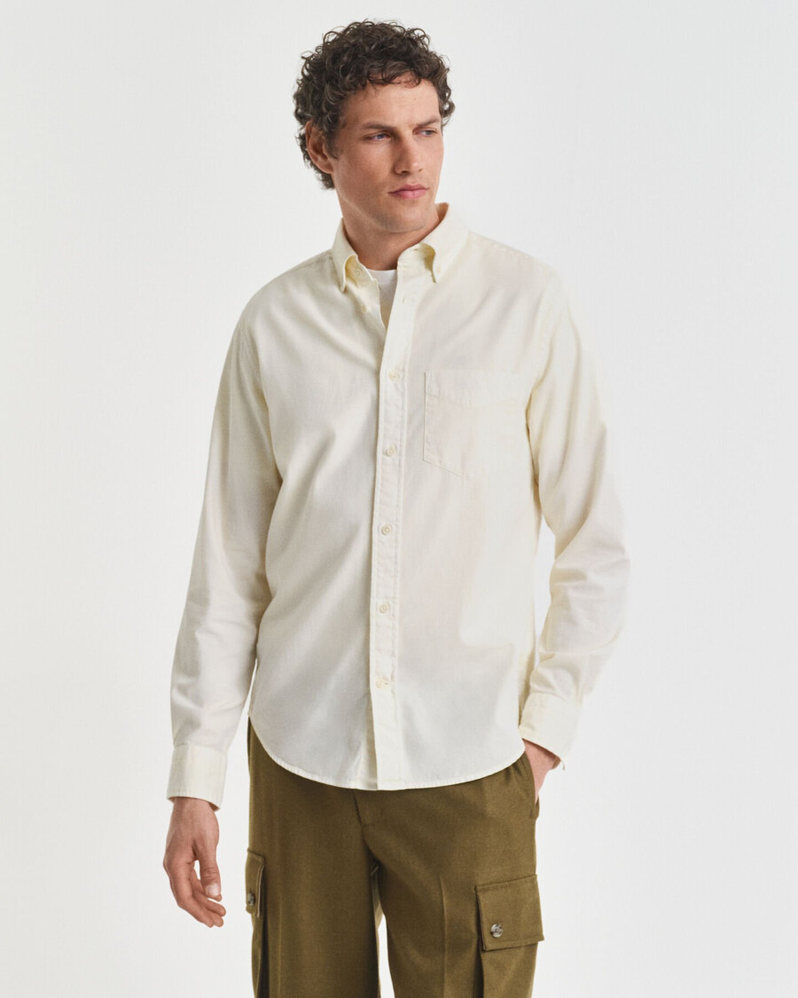 camicia in twill vestibilità regolare - crema