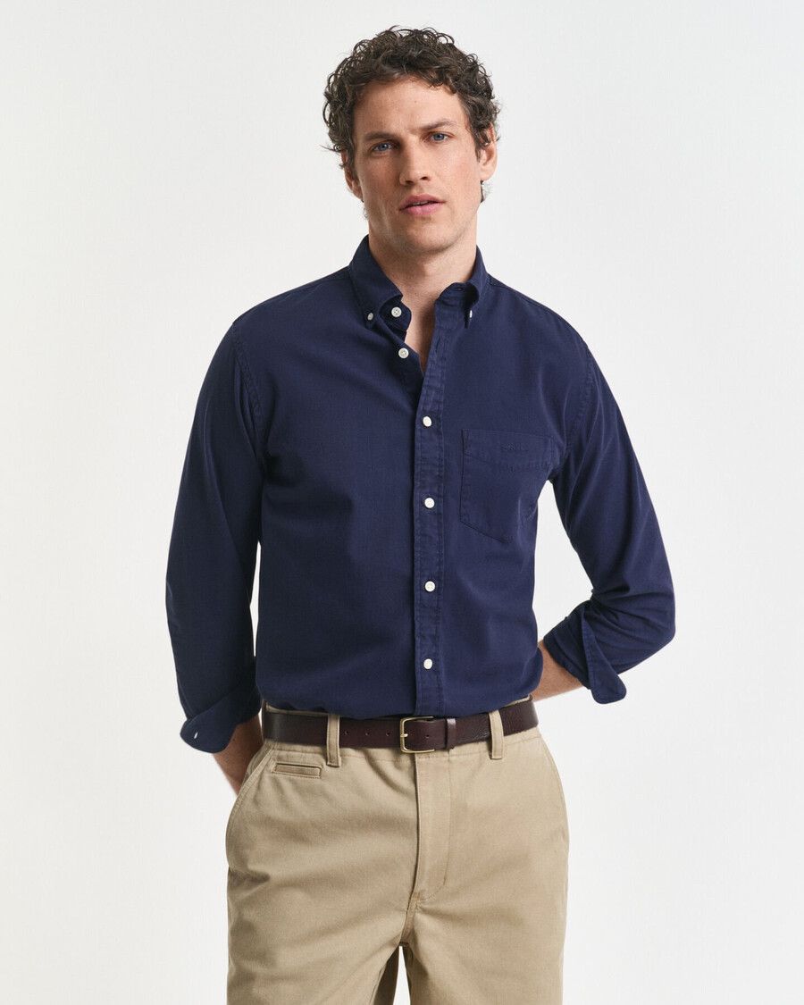 camicia in twill vestibilità regolare - blu sera