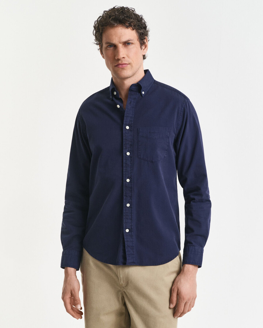 camicia in twill vestibilità regolare - blu sera