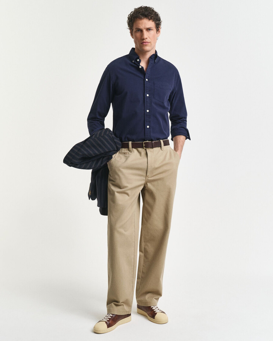 camicia in twill vestibilità regolare - blu sera