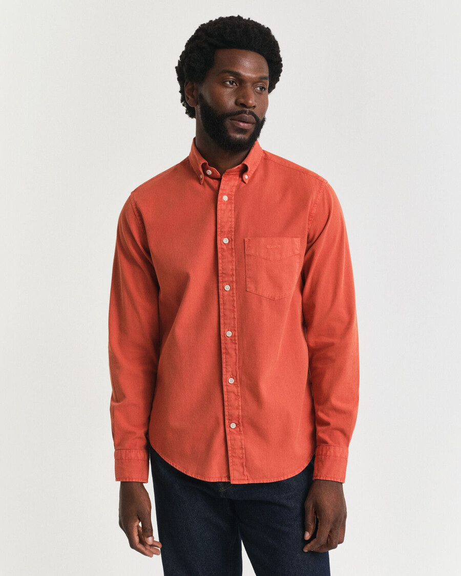 camicia in twill vestibilità regolare - arancione intenso
