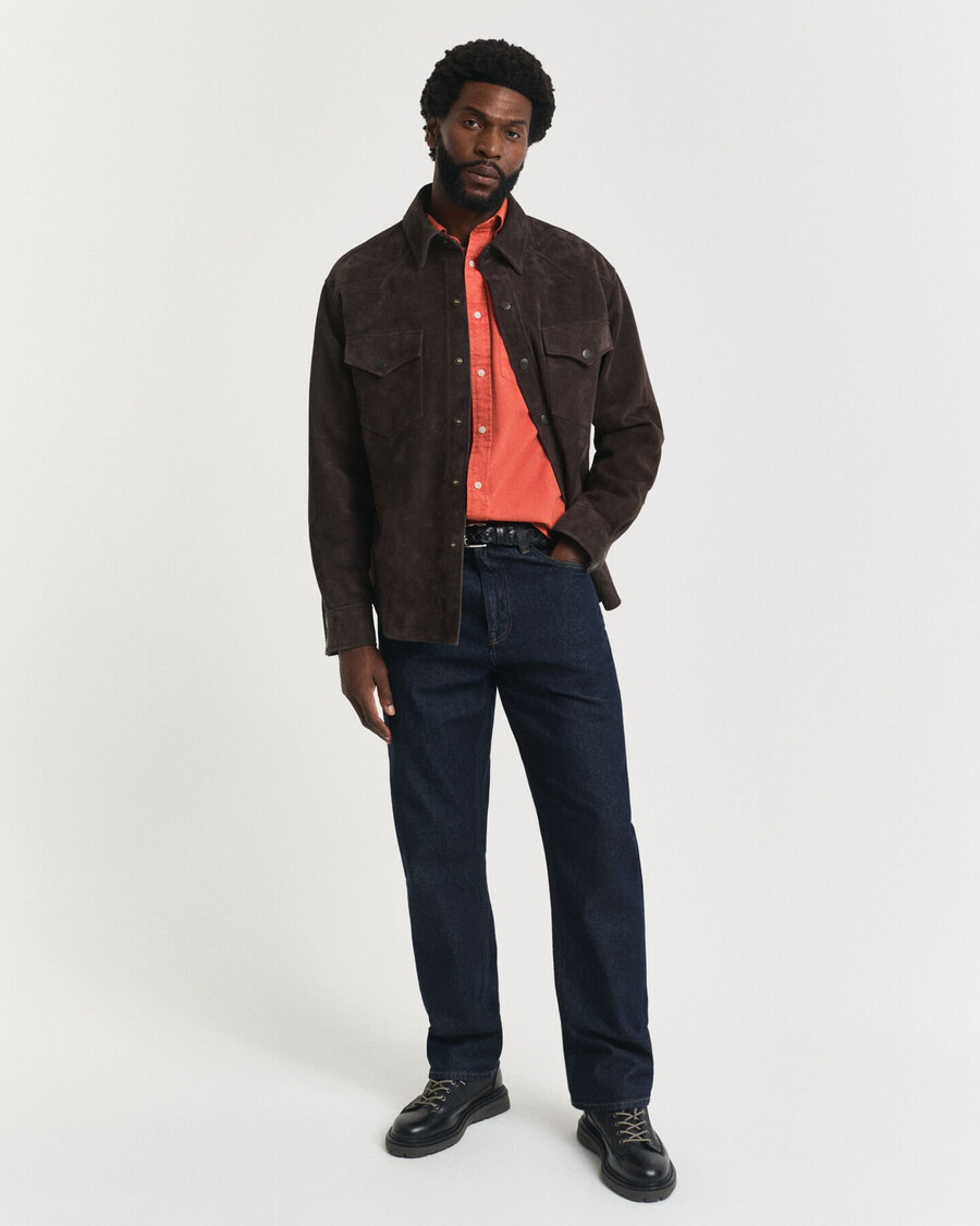 camicia in twill vestibilità regolare - arancione intenso