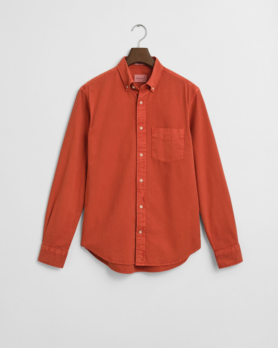 camicia in twill vestibilità regolare - arancione intenso