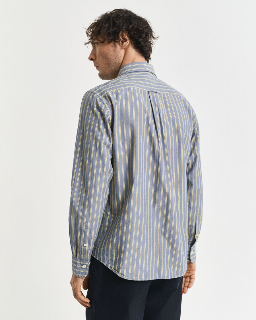 camicia in popeline a righe con vestibilità regolare - blu navy