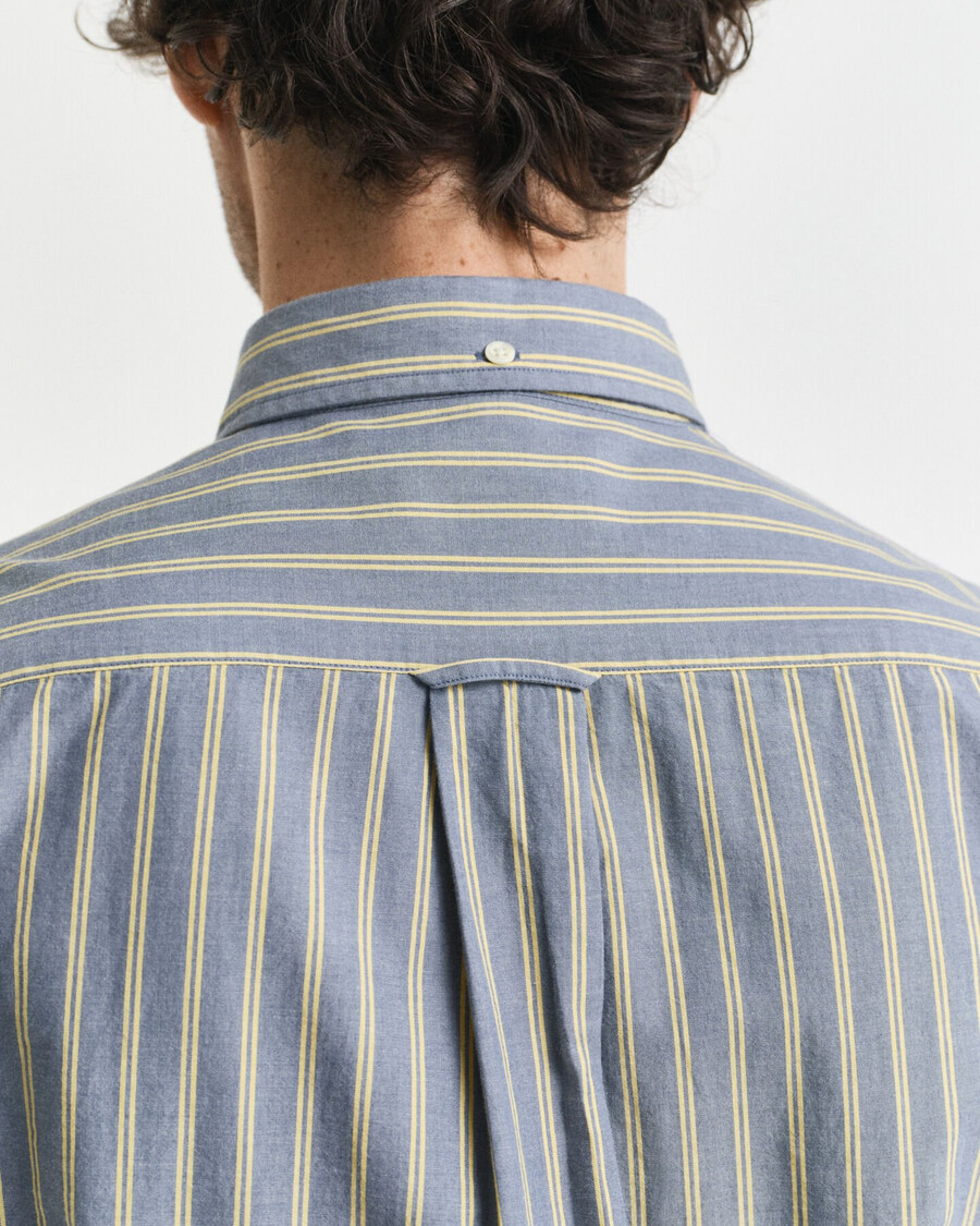 camicia in popeline a righe con vestibilità regolare - blu navy