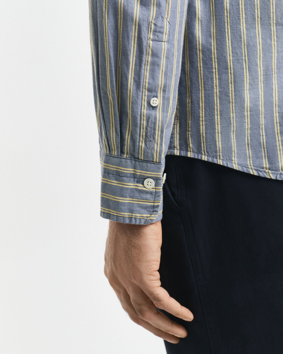 camicia in popeline a righe con vestibilità regolare - blu navy