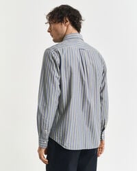 camicia in popeline a righe con vestibilità regolare - blu navy