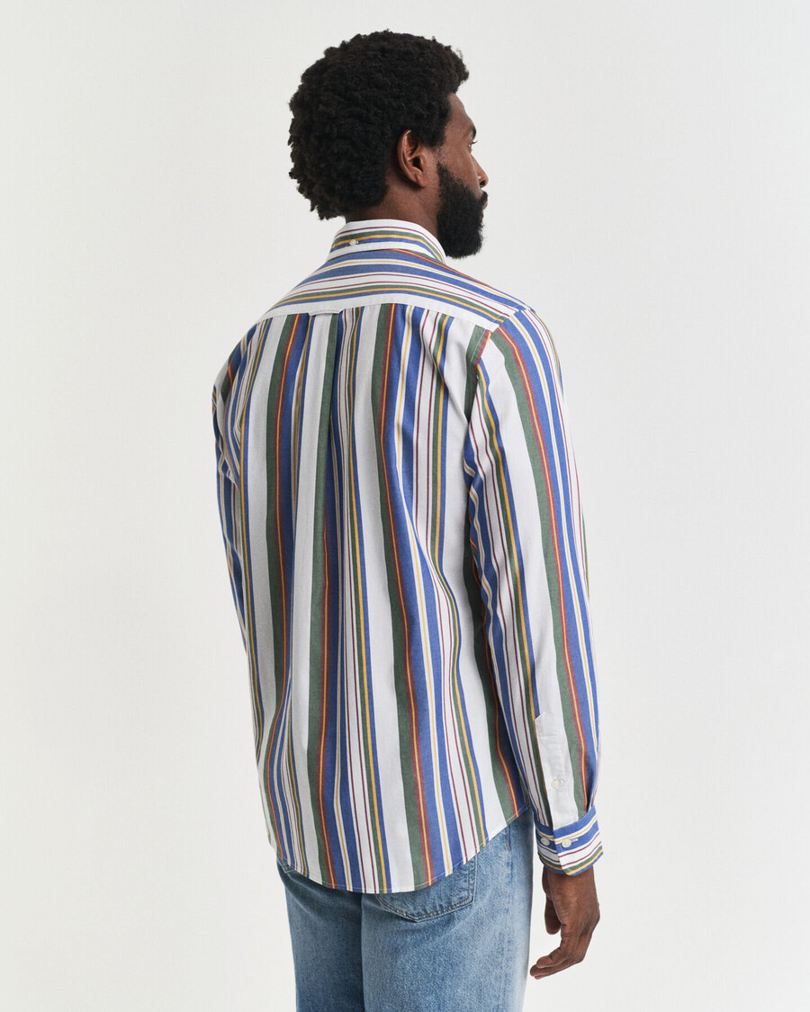 camicia classica in popeline a righe multiple vestibilità regolare - multicolore