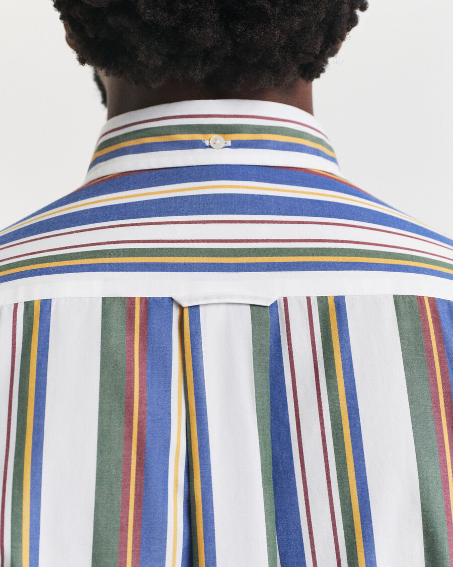 camicia classica in popeline a righe multiple vestibilità regolare - multicolore