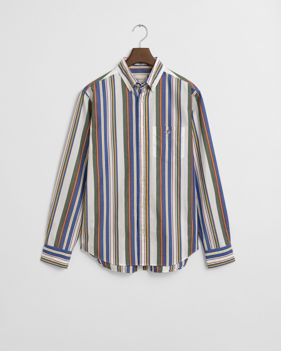 camicia classica in popeline a righe multiple vestibilità regolare - multicolore