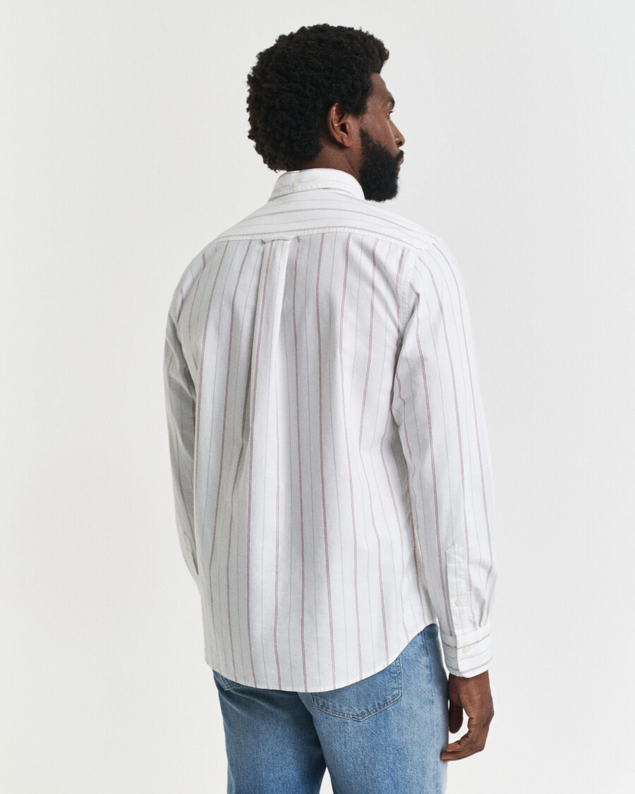 camicia oxford classica a righe vestibilità regolare - bianca