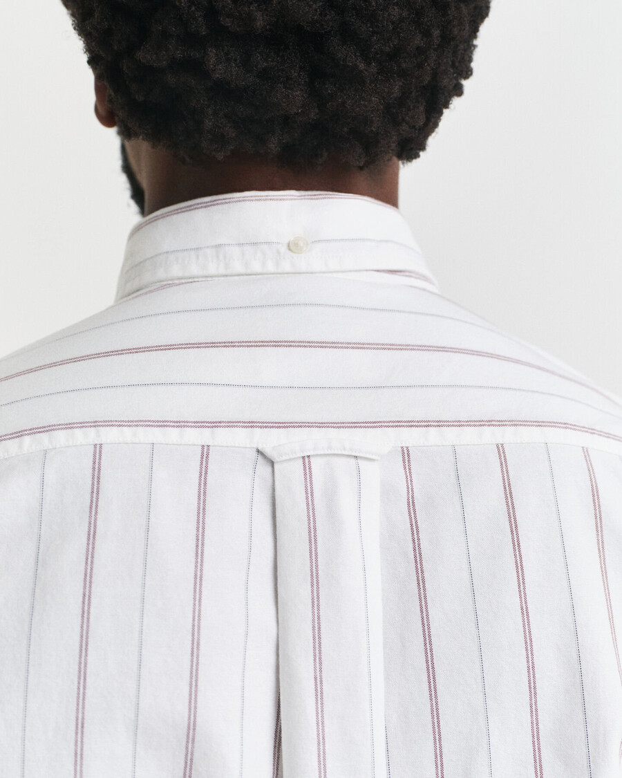 camicia oxford classica a righe vestibilità regolare - bianca