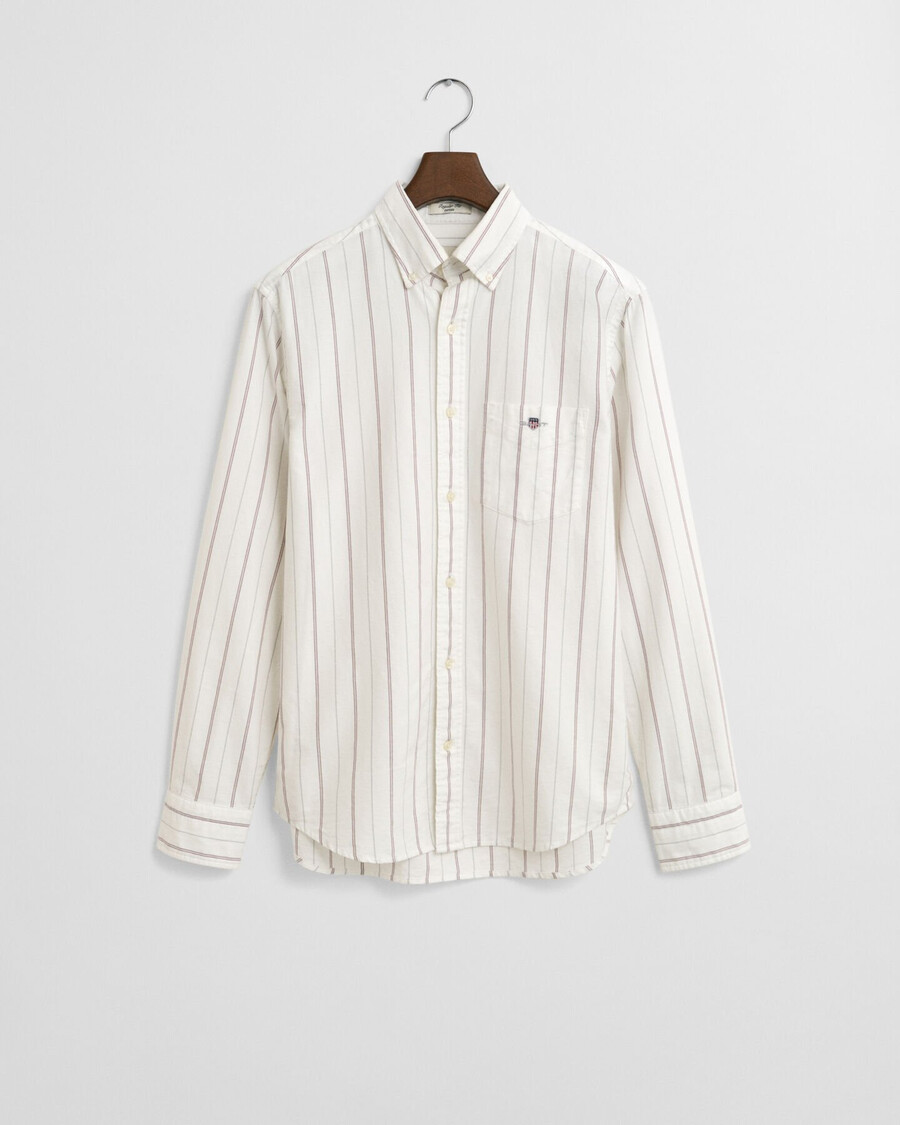 camicia oxford classica a righe vestibilità regolare - bianca