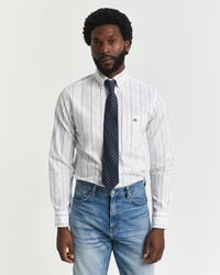 camicia oxford classica a righe vestibilità regolare - bianca