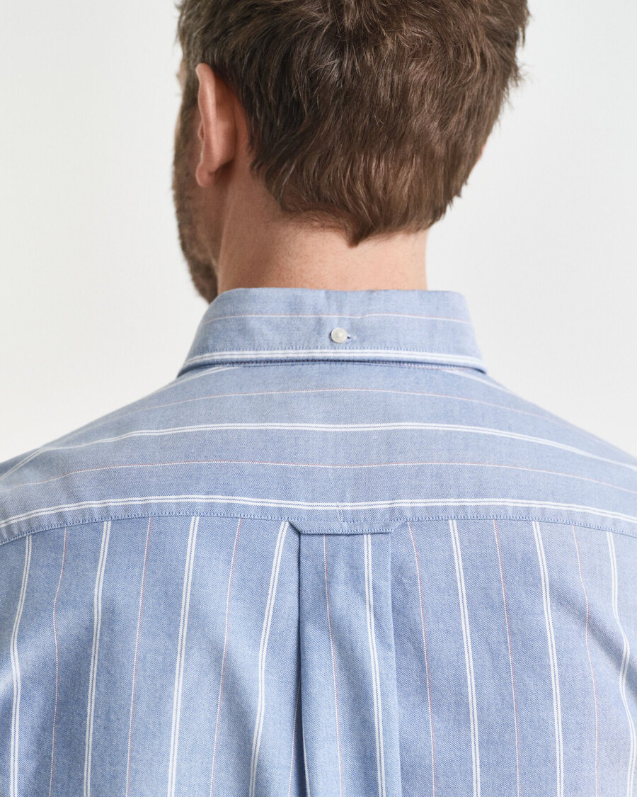 camicia oxford classica a righe vestibilità regolare - blu intenso