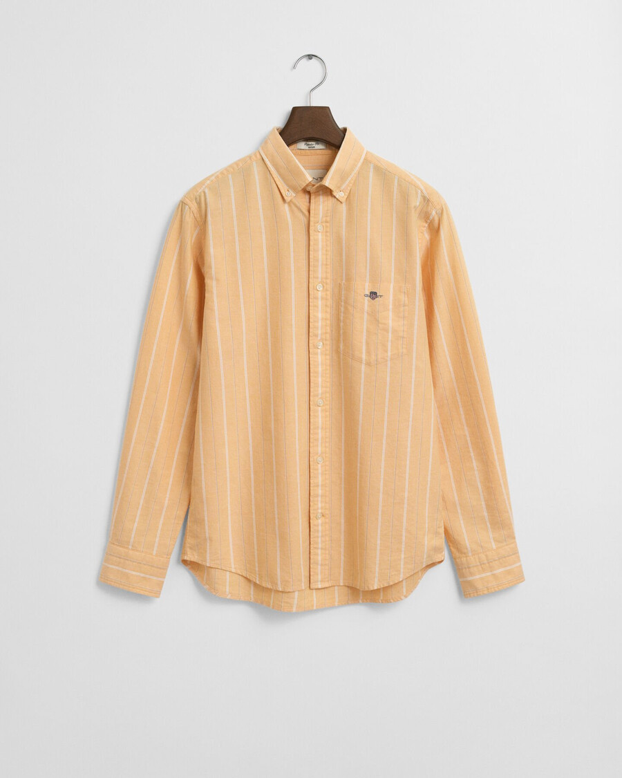 camicia oxford classica a righe vestibilità regolare - lichene giallo
