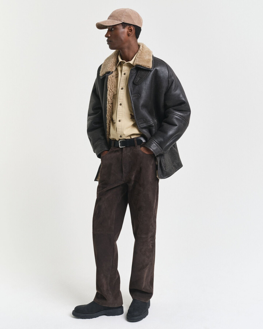 camicia in twill ricamato dal taglio rilassato - beige quercia