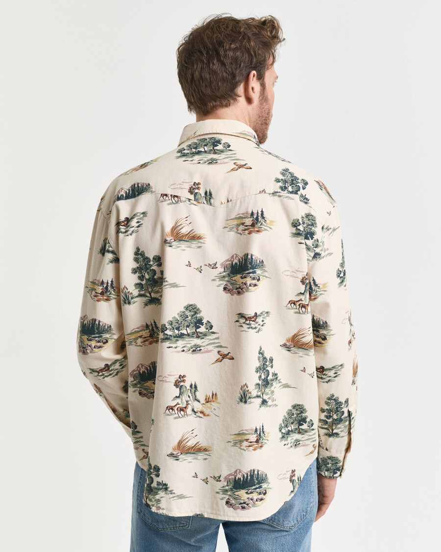 camicia rodeo stampata dal taglio rilassato - bianco avorio