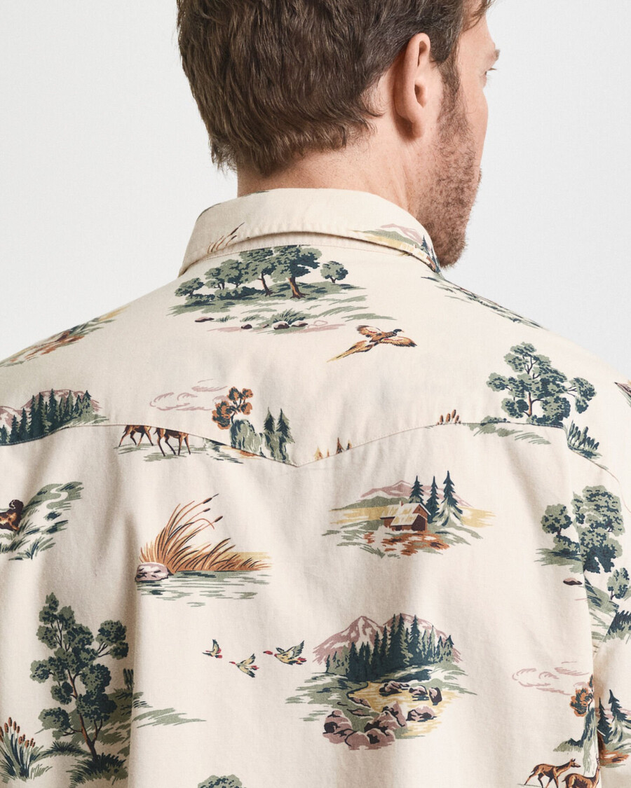 camicia rodeo stampata dal taglio rilassato - bianco avorio