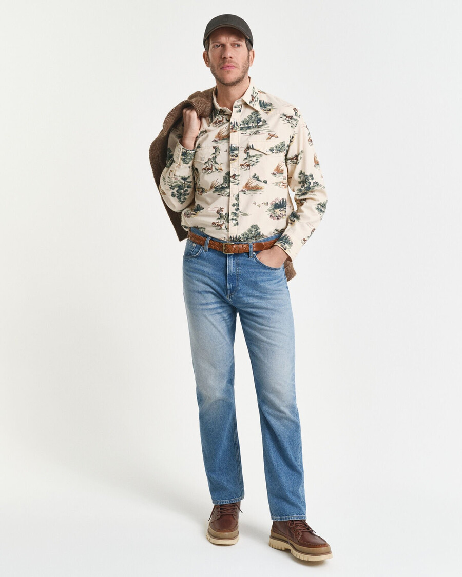 camicia rodeo stampata dal taglio rilassato - bianco avorio