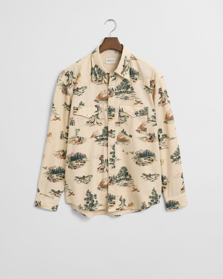 camicia rodeo stampata dal taglio rilassato - bianco avorio
