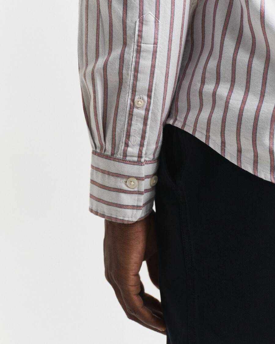 camicia oxford a righe con vestibilità regolare - guscio duovo