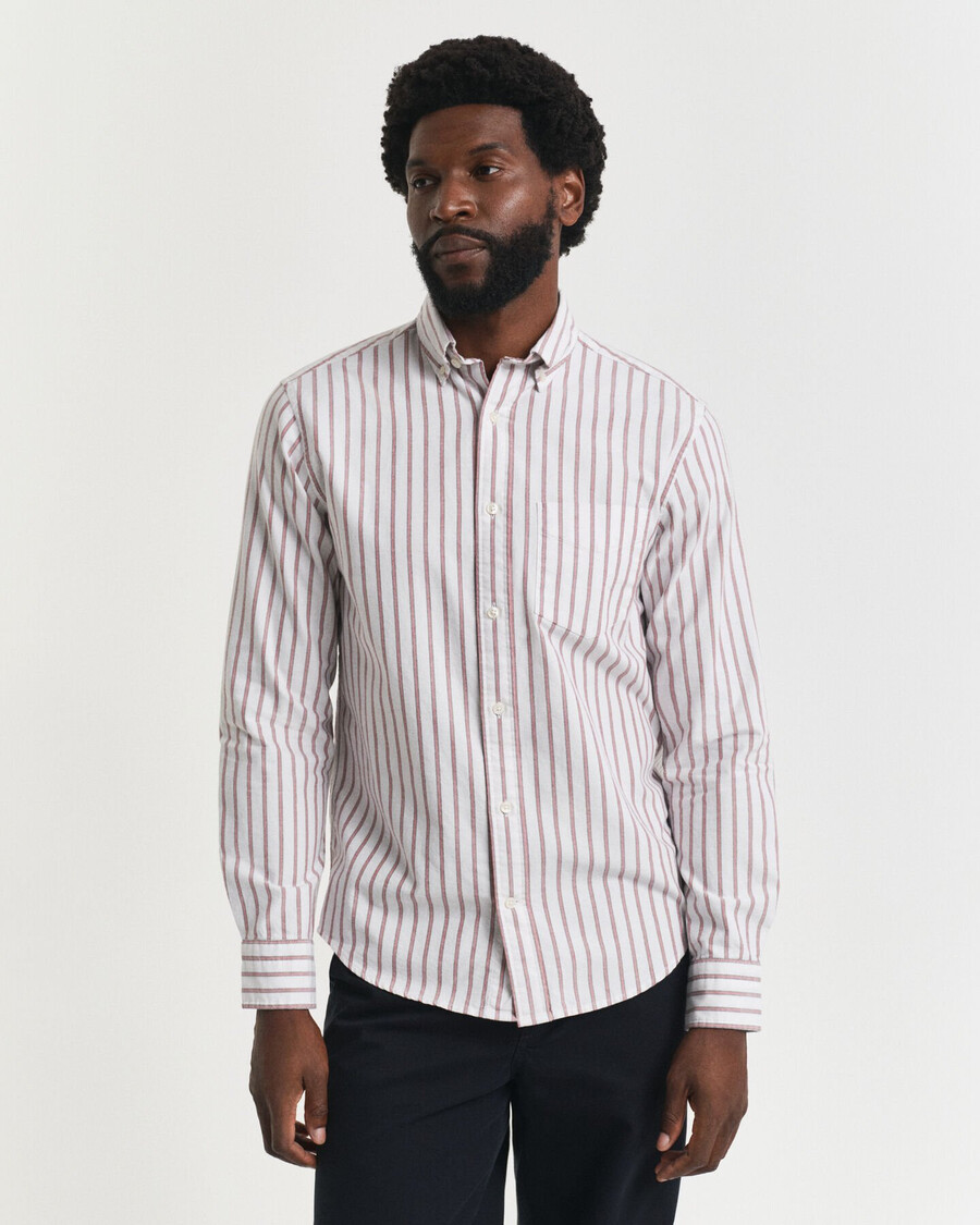 camicia oxford a righe con vestibilità regolare - guscio duovo