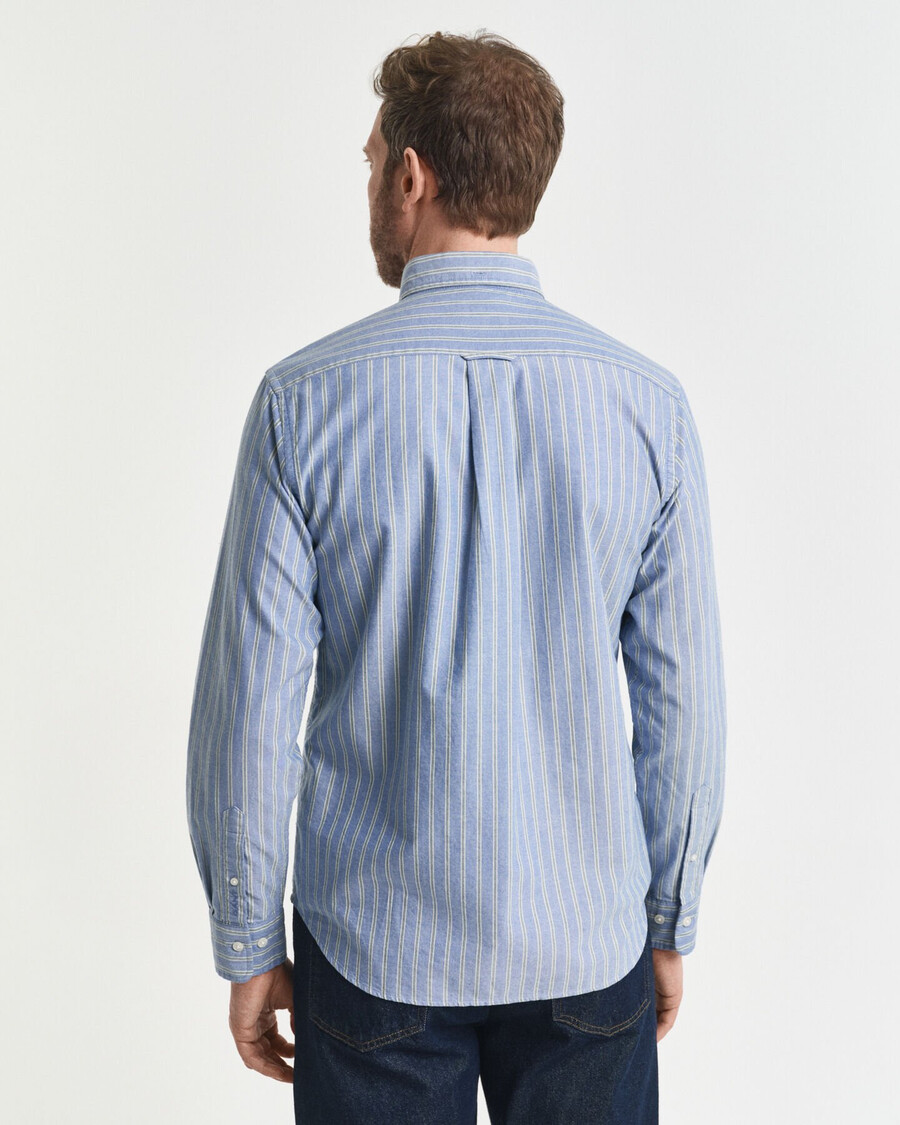 camicia oxford a righe con vestibilità regolare - blu acqua