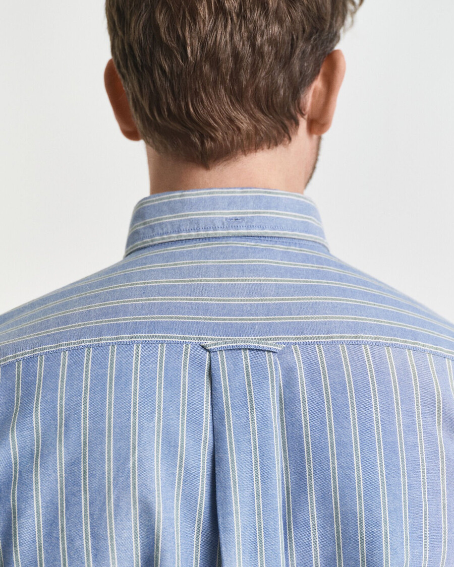 camicia oxford a righe con vestibilità regolare - blu acqua