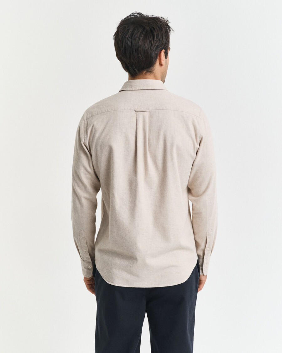 camicia in flanella mélange vestibilità regolare - beige chiaro mélange